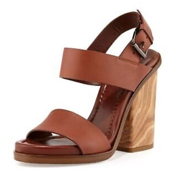 Vince Brown Platform Sandals with Chunky Heel size 8 with box and bag - Picture 15 of 17